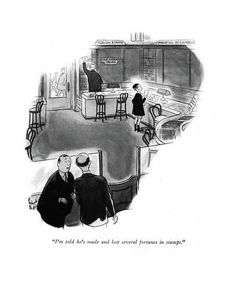 Youth Drawing - I'm Told He's Made And Lost Several Fortunes by Richard Decker