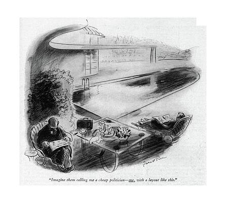 Elegant Wall Art featuring the drawing Imagine Them Calling Me A Cheap Politician - by Garrett Price