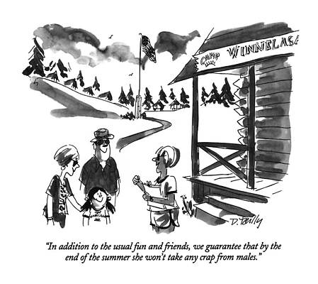 Summer Drawing - In Addition To The Usual Fun And Friends by Donald Reilly