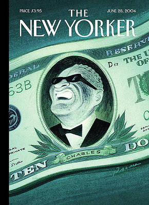 Ray Charles on Dollar Bill Painting