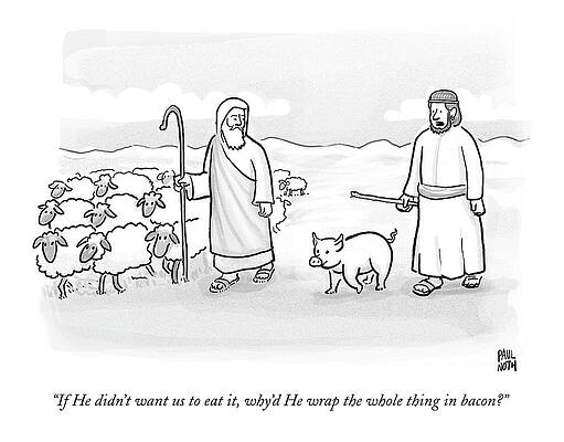 Pig Drawing - In What Appears To Be Biblical Times by Paul Noth