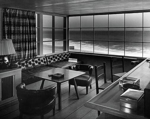 Coastal Living Room with Ocean View Wall Art