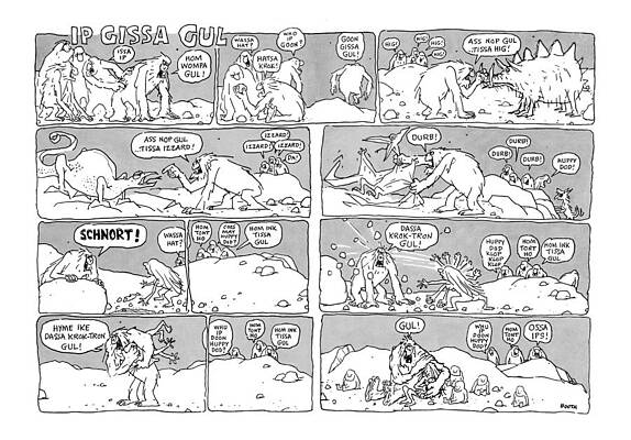 Humorous Dinosaur Comic Strip Drawing