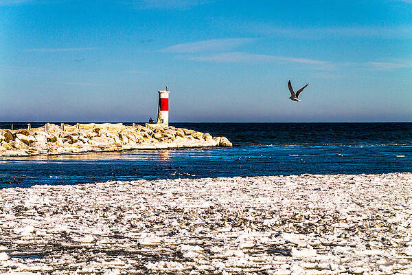 Winter Photograph - Irondequoit Bay Outlet by William Norton