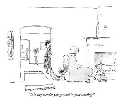 Old Drawing - Is It Any Wonder You Got Coal In Your Stocking? by George Booth