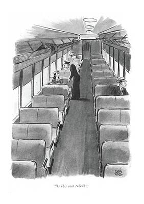 Sexy Drawing - Is This Seat Taken? by Carl Rose