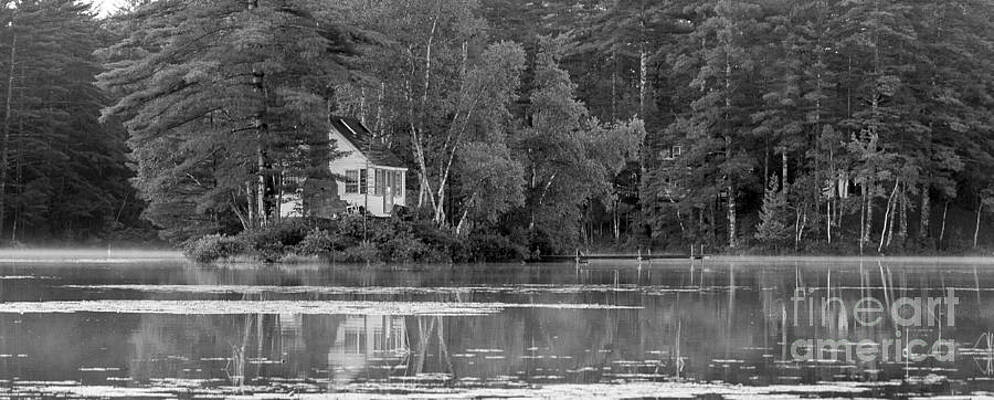 Reflection Photograph - Island Cabin - Maine by Steven Ralser