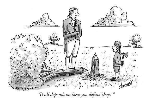 American History Wall Art featuring the drawing It All Depends On How You Define 'chop.' by Tom Cheney