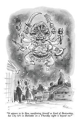 6 Wall Art featuring the drawing It Appears To Be Siva by Lee Lorenz