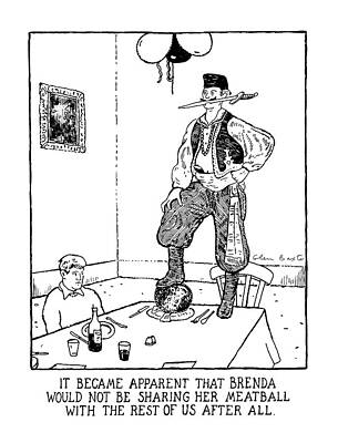 Rest Drawing - It Became Apparent That Brenda by Glen Baxter