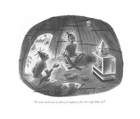 Native Drawing - It Does Look Out Of Place by Frank Beaven