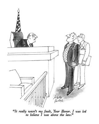 Humorous Courtroom Cartoon Wall Art