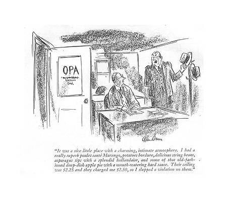 Asparagus Drawing - It Was A Nice Little Place With A Charming by Alan Dunn