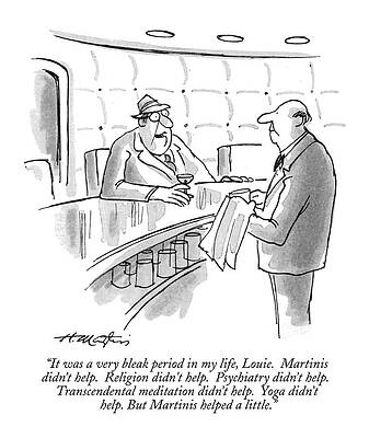 Bartender and Customer with Martini Wall Art