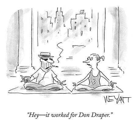 Don Draper in a Yoga Session Wall Art