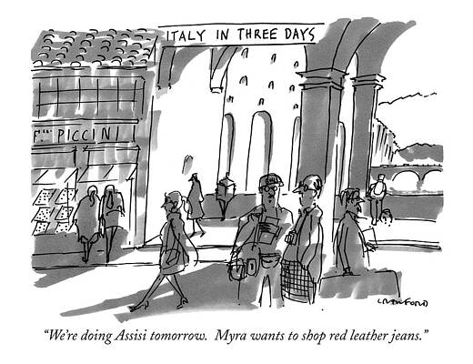 Europe Drawing - Italy In Three Days.
We're Doing Assisi Tomorrow by Michael Crawford