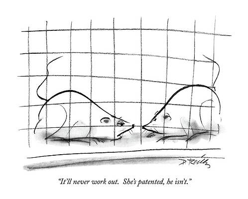 Science Drawing - It'll Never Work Out.  She's Patented by Donald Reilly