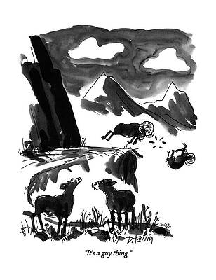 Background Drawing - It's A Guy Thing by Donald Reilly