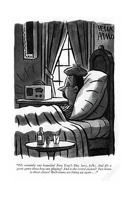 Celebration Drawing - It's Certainly One Beautiful New Year's Day Here by Peter Arno