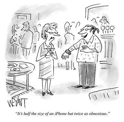 Celebration Drawing - It's Half The Size Of An Iphone by Christopher Weyant