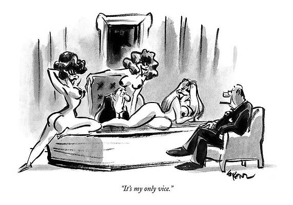 Nude Drawing - It's My Only Vice by Lee Lorenz