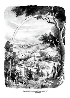 Man and Child Viewing a Rainbow Drawing