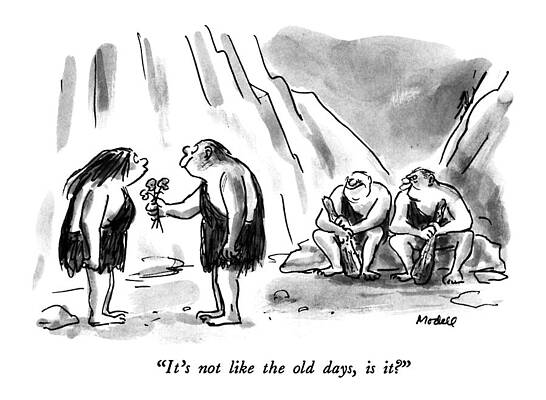 Watching Drawing - It's Not Like The Old Days by Frank Modell