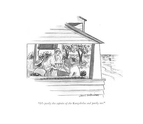 Recipe Drawing - The Captain Of The Kungsholm by Helen E Hokinson