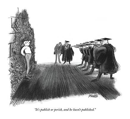 Publish or Perish Cartoon Drawing