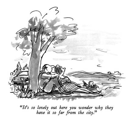 Couple Enjoying a Rural Picnic Wall Art