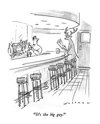 Santa Claus Drawing - It's The Big Guy by Bill Woodman