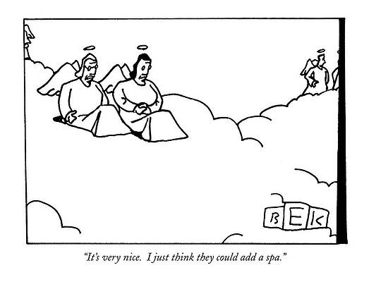 Humorous Heaven Cartoon Wall Art