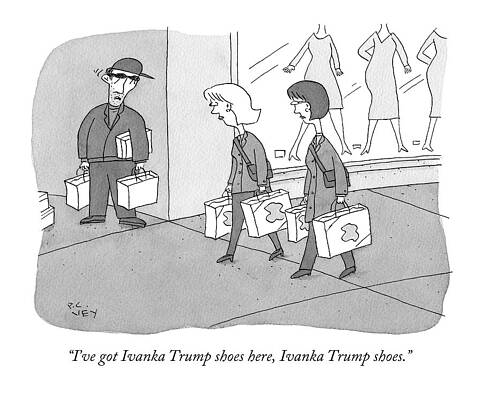 Alley Wall Art featuring the drawing I've Got Ivanka Trump Shoes Here by Peter C. Vey