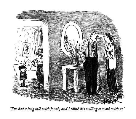 Father Drawing - I've Had A Long Talk With Jonah by Robert Weber