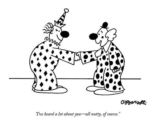 Clowns Shaking Hands Cartoon Drawing