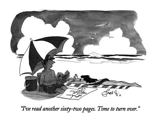 Sun Drawing - I've Read Another Sixty-two Pages.  Time To Turn by Edward Frascino