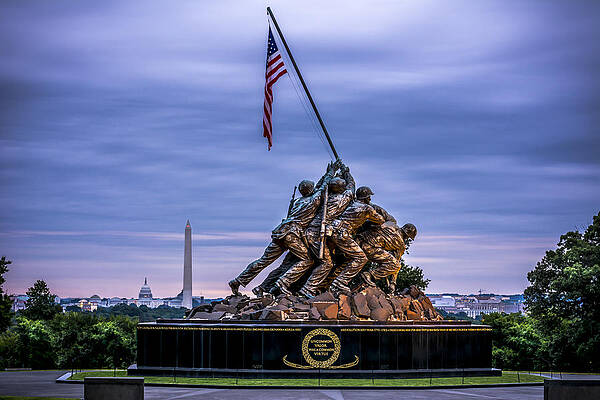 Iwo Jima Memorial at Dusk Photograph