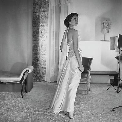 Full Length Photograph - Jacqueline De Ribes Wearing A Desses Dress by Horst P. Horst