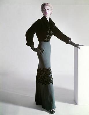Full Wall Art featuring the photograph Jean Patchett Wears A Mainbocher Jacket by Horst P. Horst