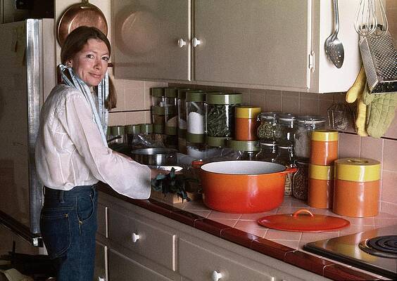 Joan Didion in Her Kitchen Photograph