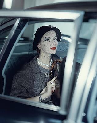 Car Photograph - Joan Friedman In A Car by Clifford Coffin