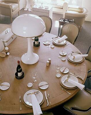 Elegant Round Dining Setup Photograph