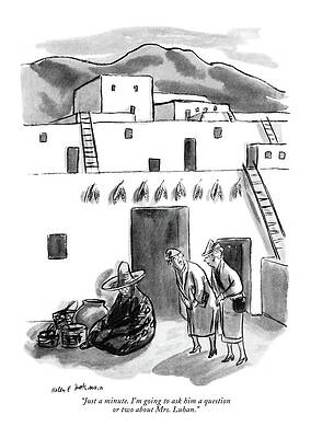 Native Drawing - Just A Minute by Helen E Hokinson