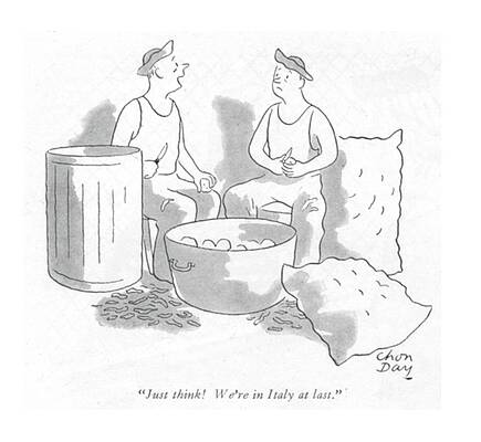 Baking Drawing - Just Think! We're In Italy At Last by Chon Day