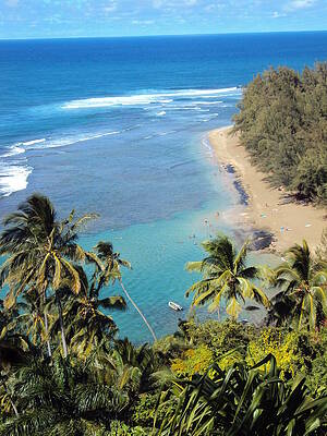 Water Photograph - Ke'e Beach by Jeff Stoddart