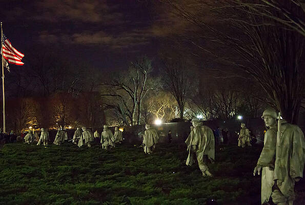 Photograph - Korean War Memorial At Night by Natural Focal Point Photography