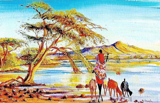Wall Art featuring the painting L 145 by Albert Lizah