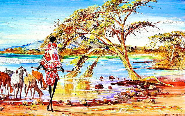 Wall Art featuring the painting L 84 by Albert Lizah