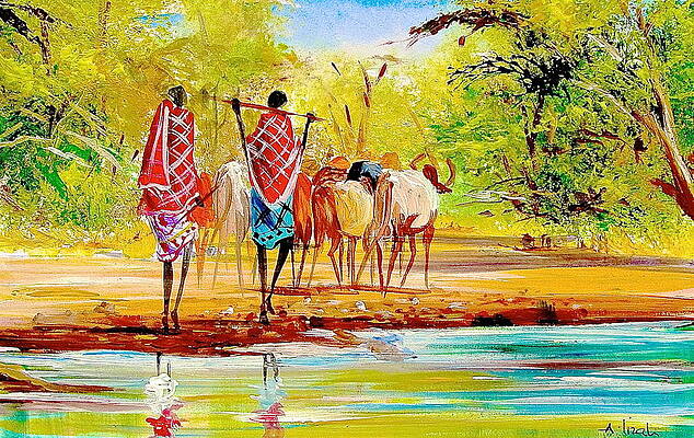 Wall Art featuring the painting L 98 by Albert Lizah
