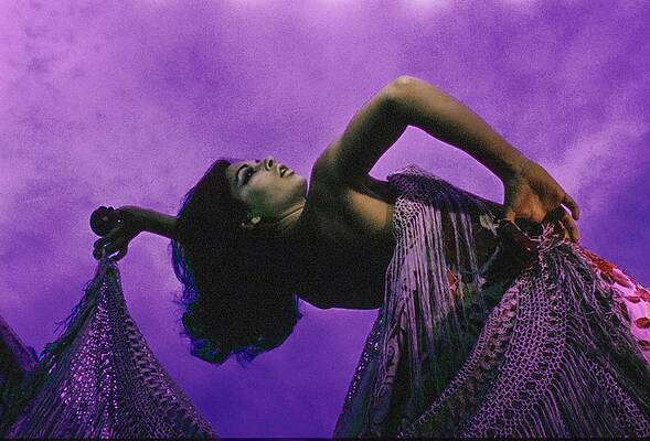 Wall Art featuring the photograph La Polaca Dancing With A Shawl by Raymundo de Larrain